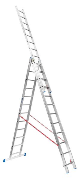 Hliníkový trojdielny výsuvný rebrík VENBOS PROFI, 3x12 priečok, 7,91 m