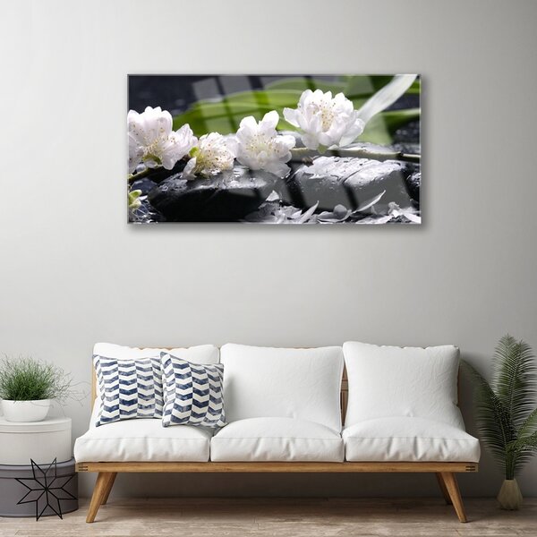 Obraz na skle Kvet kamene 100x50 cm 2 Prívesky