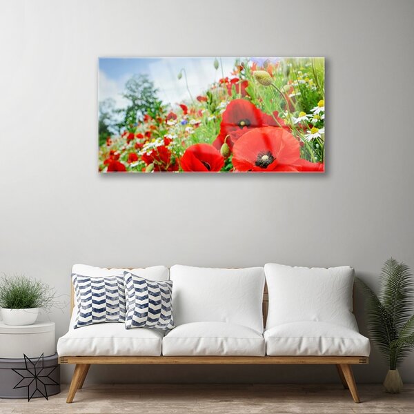 Obraz na skle Kvety príroda 100x50 cm 2 Prívesky