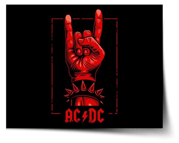 Sablio Plagát ACDC Červená ruka - 60x40 cm