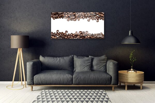 Obraz na skle Káva zrnká kuchyňa 100x50 cm 2 Prívesky