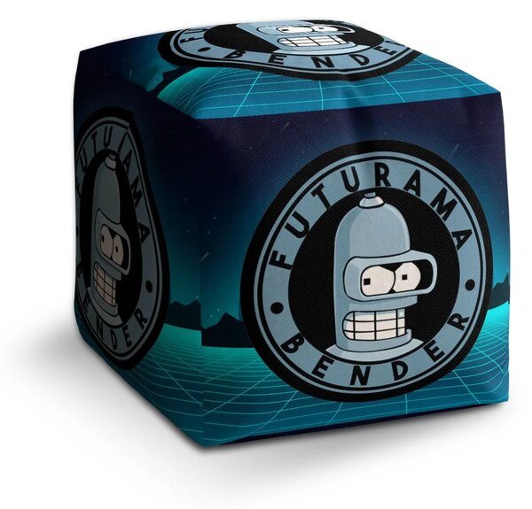 Sablio Taburet Cube Futurama Bender Štvrtá dimenzia - 40x40x40 cm