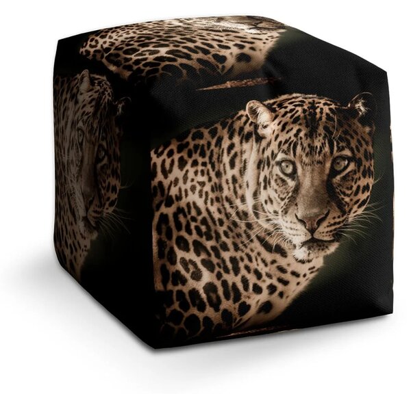 Sablio Taburet Leopard - 40x40x40 cm