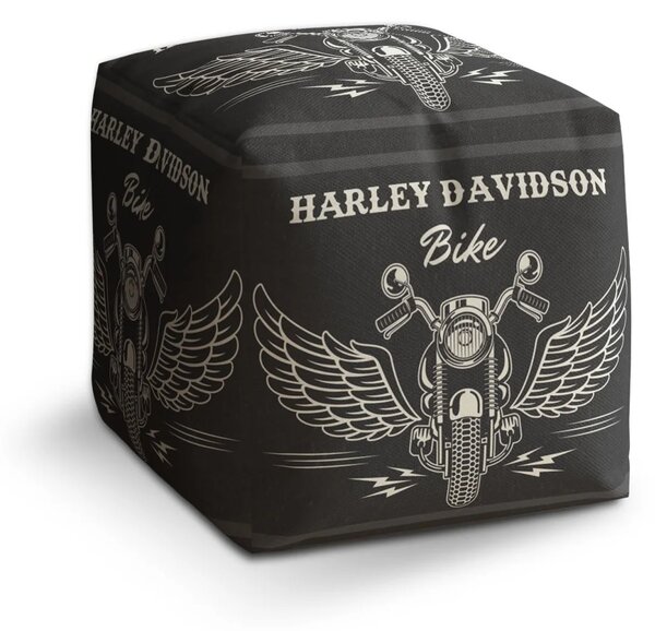 Sablio Taburet Cube Harley-Davidson S krídlami - 40x40x40 cm