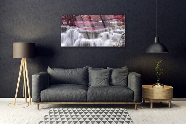 Obraz na skle Vodopád góry príroda 100x50 cm 2 Prívesky