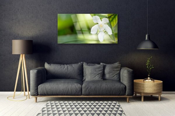 Obraz na skle Kvet listy 100x50 cm 2 Prívesky