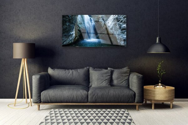 Obraz na skle Vodopád príroda 100x50 cm 2 Prívesky