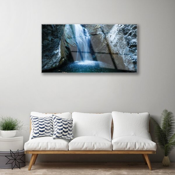 Obraz na skle Vodopád príroda 100x50 cm 2 Prívesky