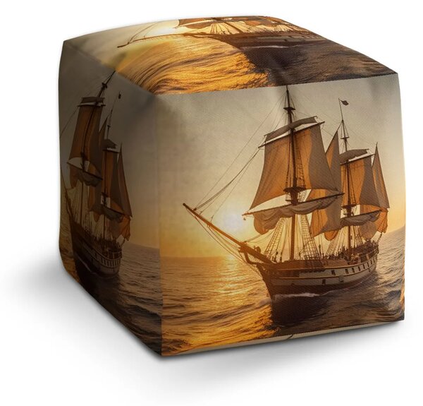 Sablio Taburet Cube Plachetnica na pokojnom mori 2 - 40x40x40 cm