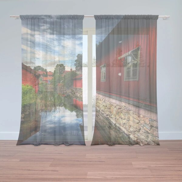 Sablio Záclony Červený dom: 2ks 150x250cm