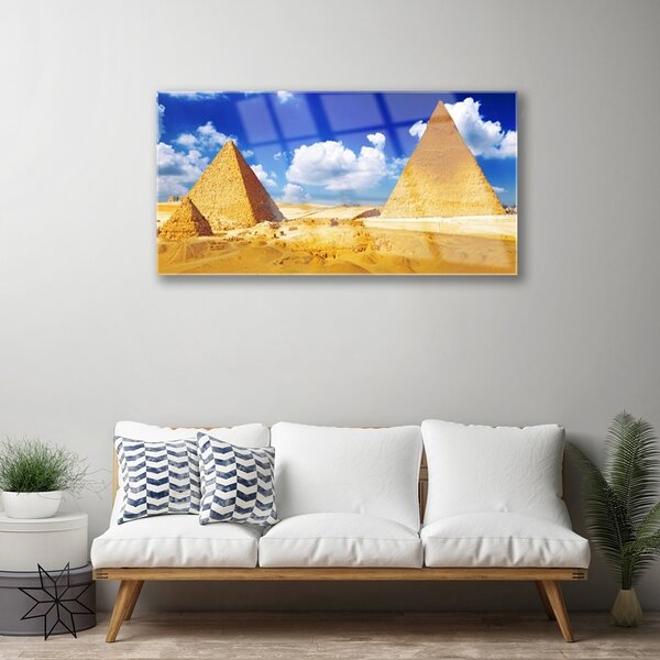 Obraz na skle Púšť piramida krajina 100x50 cm 2 Prívesky
