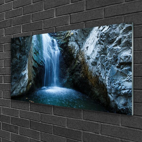 Obraz na skle Vodopád príroda 100x50 cm 2 Prívesky