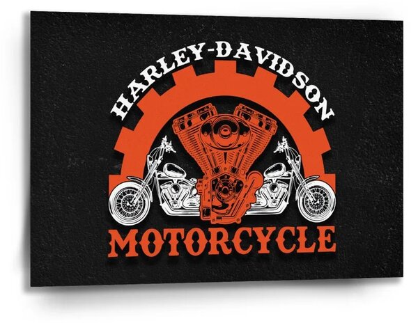 Sablio Obraz Harley-Davidson motor Čierne pozadie - 90x60 cm