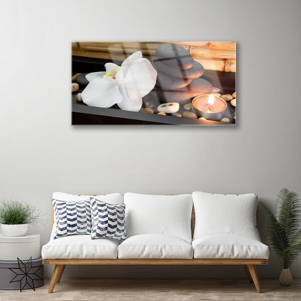 Obraz na skle Kamene sviečky umenie 100x50 cm 2 Prívesky