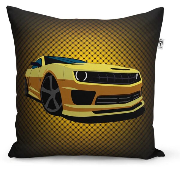 Sablio Vankúš Chevrolet Camaro Žltá mriežka - 40x40 cm