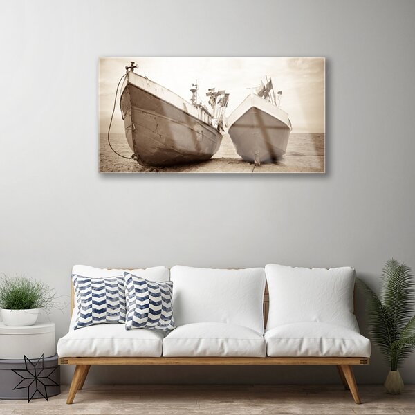 Obraz na skle Loďky voda príroda 100x50 cm 2 Prívesky