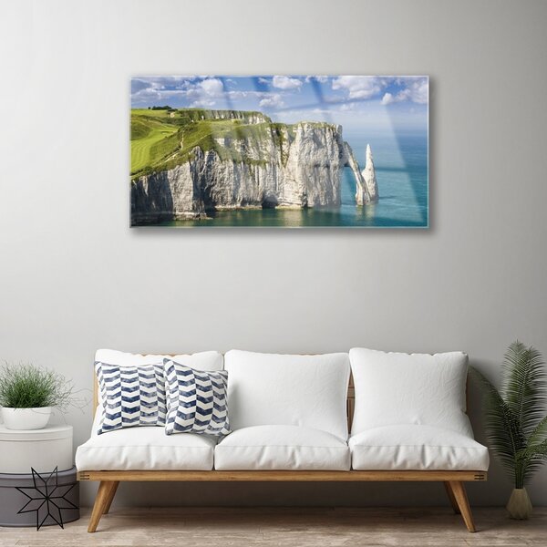 Skleneny obraz Útes pobrežie more skaly 100x50 cm 2 Prívesky