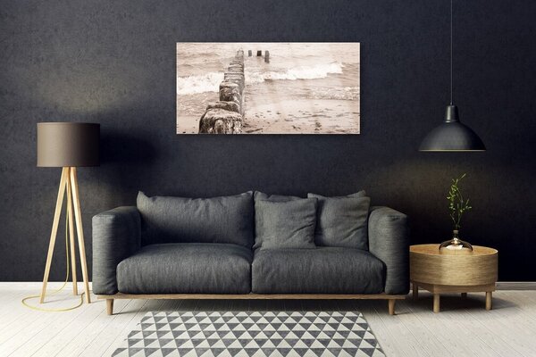 Obraz na skle More pláž architektúra 100x50 cm 2 Prívesky