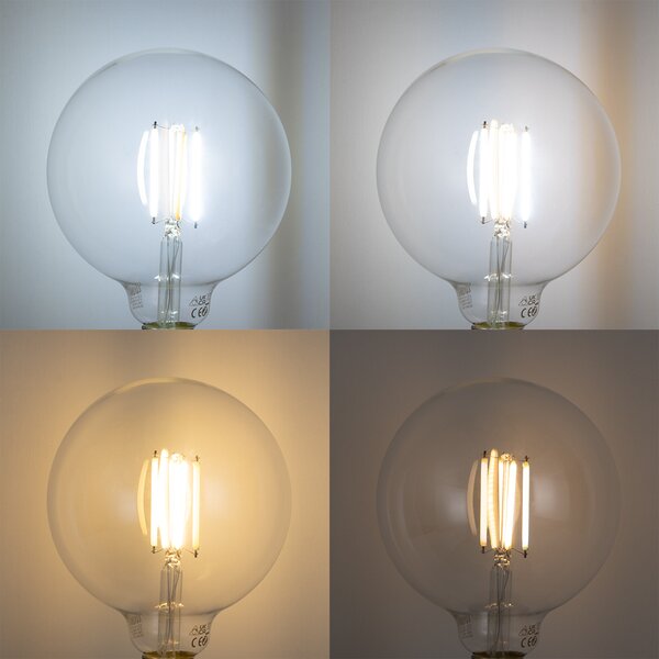 E27 Stmievateľná LED žiarovka G125 číra 7W 806 lm 2700-6500K Zigbee
