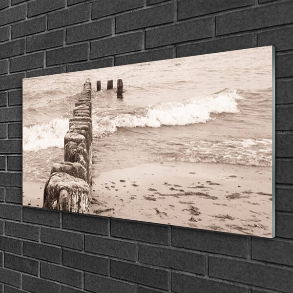 Obraz na skle More pláž architektúra 100x50 cm 2 Prívesky