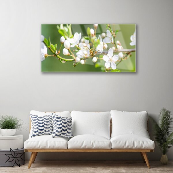 Skleneny obraz Kvety vetvy listy sad 100x50 cm 2 Prívesky