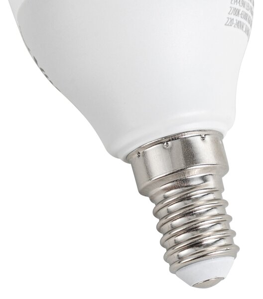 Sada 5 inteligentných stmievateľných LED žiaroviek E14 G45 Opál 4,9 W 470 lm 2700-6500 K