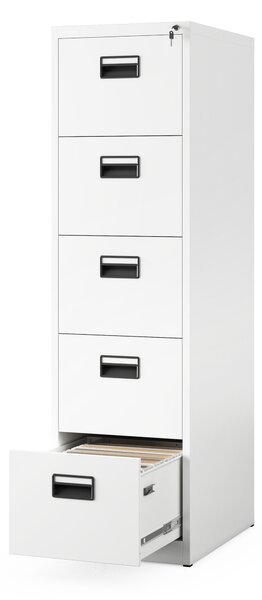 Kovová kartotéka, 5 zásuviek SARA V5, 460 x 1625.5 x 620 mm, biela