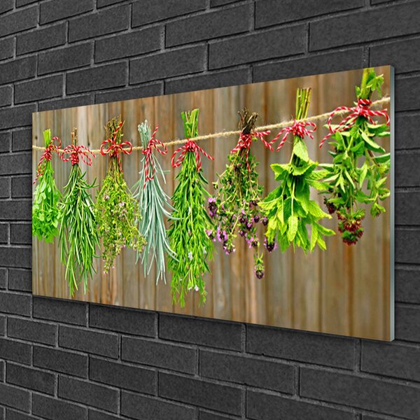 Skleneny obraz Sušené byliny listy príroda 100x50 cm 2 Prívesky