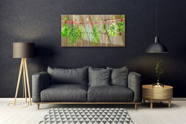 Skleneny obraz Sušené byliny listy príroda 100x50 cm 2 Prívesky