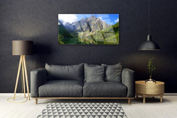 Skleneny obraz Tatry hory morské oko les 100x50 cm 2 Prívesky