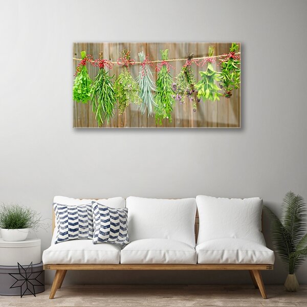 Skleneny obraz Sušené byliny listy príroda 100x50 cm 2 Prívesky