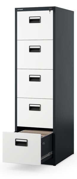 Kovová kartotéka, 5 zásuviek SARA V5, 460 x 1625.5 x 620 mm, antracitovo-biela