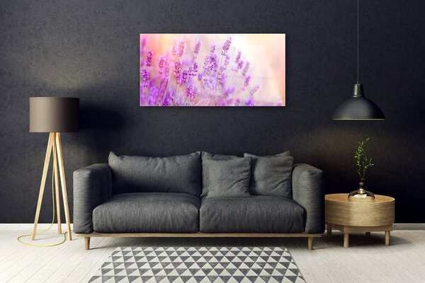 Skleneny obraz Levanduľovej pole slnko kvety 100x50 cm 2 Prívesky