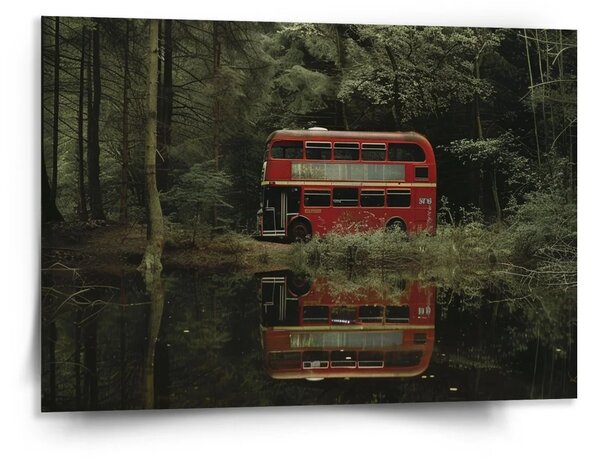 Sablio Obraz Červený poschodový autobus - 150x110 cm