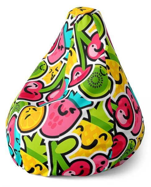 Sablio Sedací vak Pear Veselé Ovocie - 70 x 95 x 15 cm