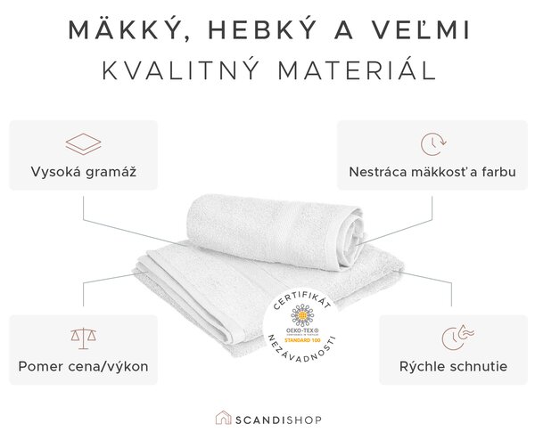 Uterák CLARYSSE ELEGANCE 60x110 cm biely, 100% bavlna