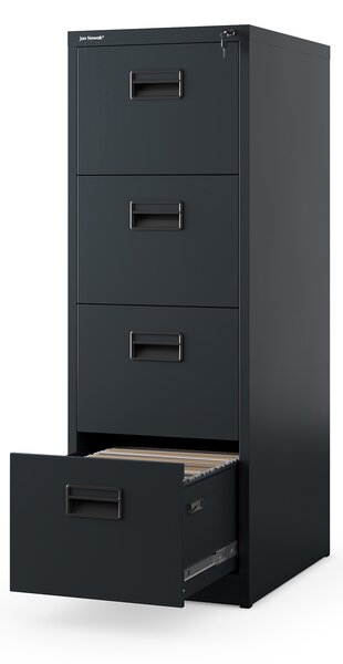 Kovová kartotéka, 4 zásuvky SARA V4, 460 x 1320 x 620 mm, antracitová
