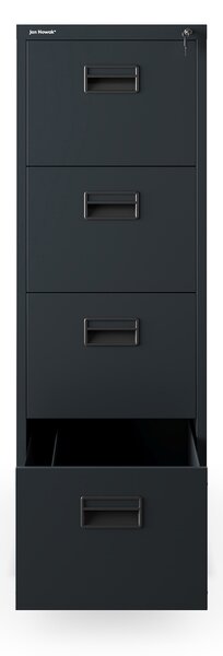 Kovová kartotéka, 4 zásuvky SARA V4, 460 x 1320 x 620 mm, antracitová