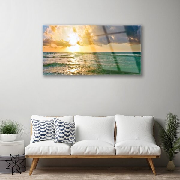 Skleneny obraz More západ slnka 100x50 cm 2 Prívesky