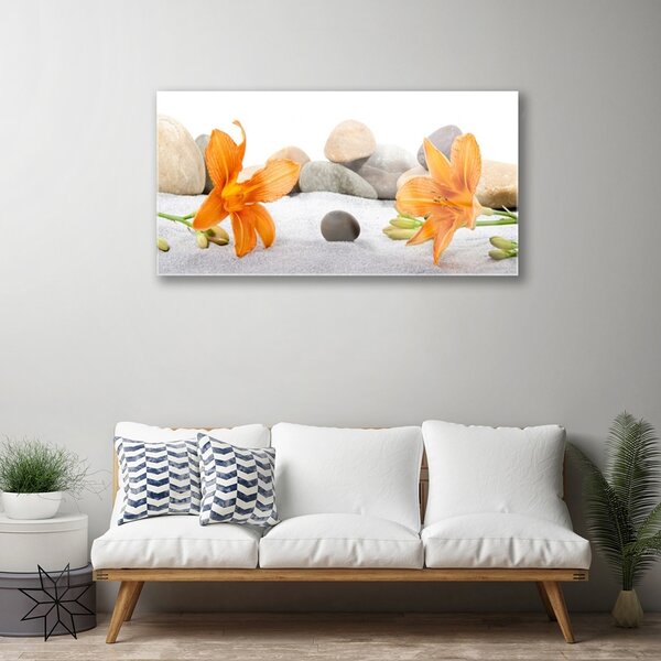 Skleneny obraz Ľalia kamene príroda 100x50 cm 2 Prívesky