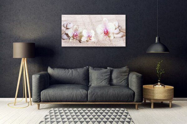 Skleneny obraz Orchidea kamene zen písek 100x50 cm 2 Prívesky