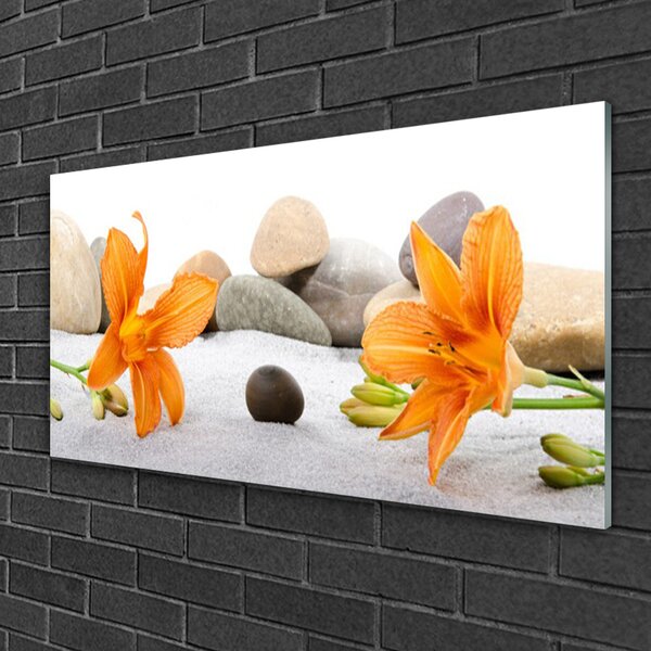 Skleneny obraz Ľalia kamene príroda 100x50 cm 2 Prívesky