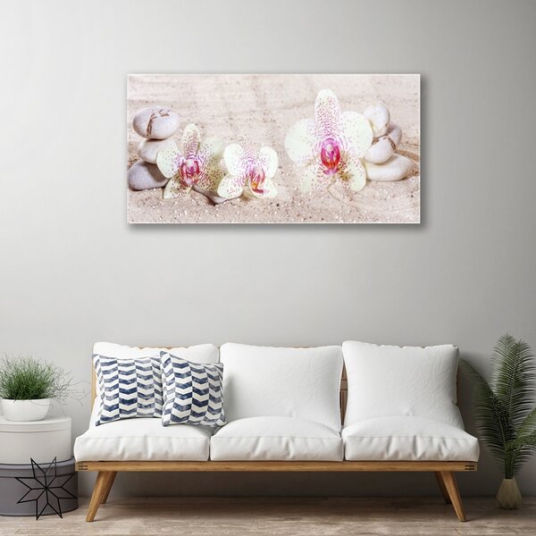 Skleneny obraz Orchidea kamene zen písek 100x50 cm 2 Prívesky