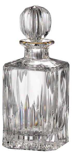 Bohemia Crystal ručne brúsená karafa na whisky Prisma Line Gold 800ml