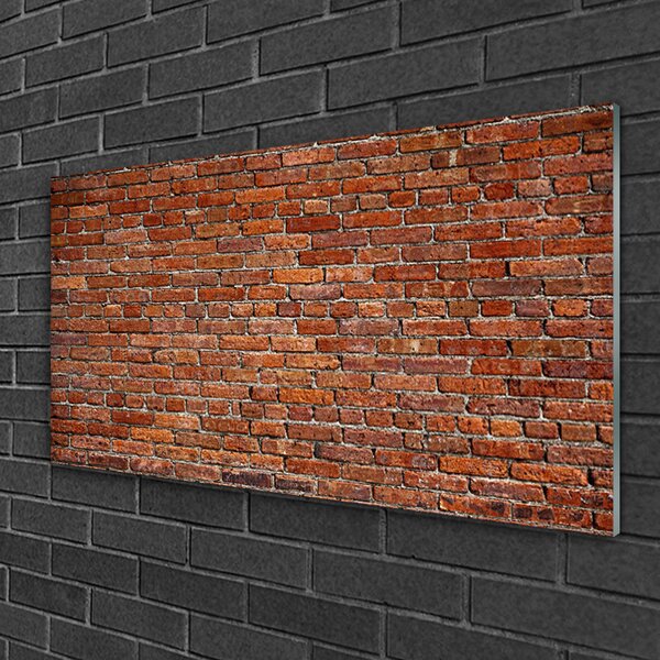 Skleneny obraz Tehlová múr tehly 100x50 cm 2 Prívesky