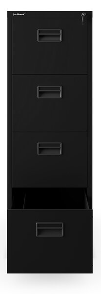 Kovová kartotéka, 4 zásuvky SARA V4, 460 x 1320 x 620 mm, čierna