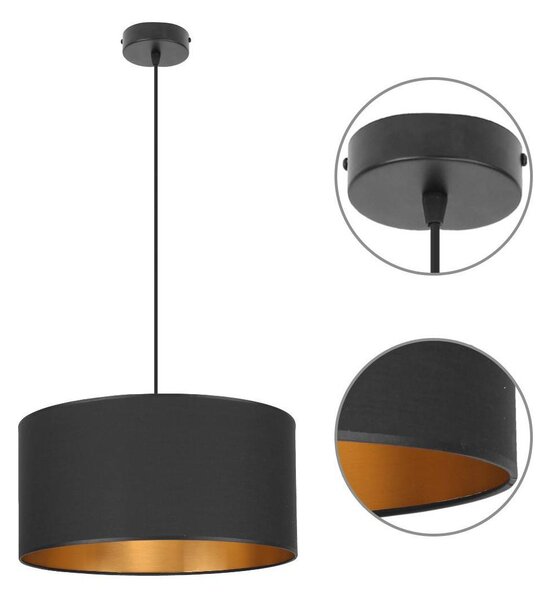 Závesné svietidlo Shade, 1x textilné tienidlo (výber z 2 farieb), (výber z 2 farieb konštrukcie), (fi 40cm), g