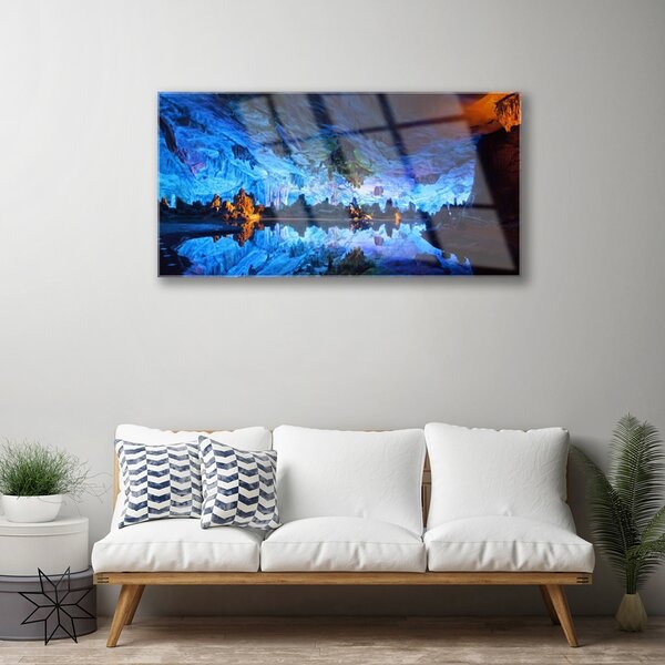 Skleneny obraz Jaskyňa svetlo ľadovec 100x50 cm 2 Prívesky