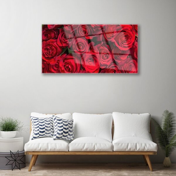 Skleneny obraz Červené ruže kvety príroda 100x50 cm 2 Prívesky