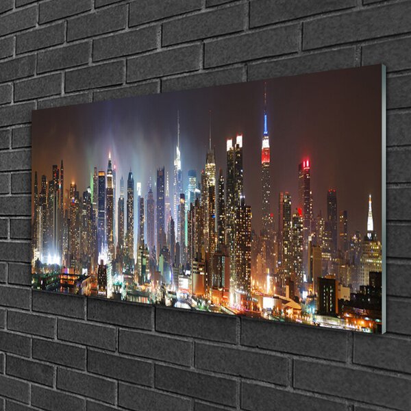 Skleneny obraz Noc mesto new york 100x50 cm 2 Prívesky